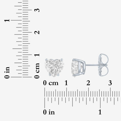 ( E-F/Si1-Si2 ) 3 CT. T.W. Lab-Grown Diamond 14K Gold 8.1mm Heart Stud Earrings