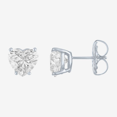 ( E-F/Si1-Si2 ) 3 CT. T.W. Lab-Grown Diamond 14K Gold 8.1mm Heart Stud Earrings