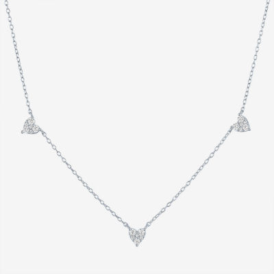 Yes, Please! (G-H, Si2-I1) Womens 1/4 CT. T.W. Lab Grown White Diamond Sterling Silver Heart 18 Inch Pendant Necklace
