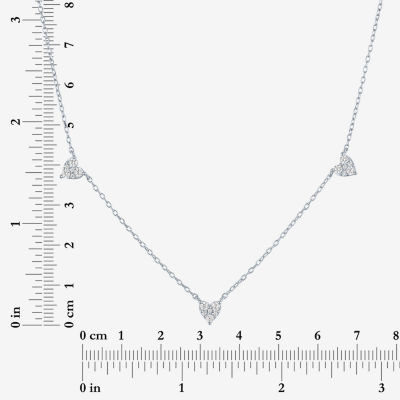 Yes, Please! (G-H, Si2-I1) Womens 1/4 CT. T.W. Lab Grown White Diamond Sterling Silver Heart 18 Inch Pendant Necklace