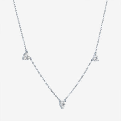 Yes, Please! (G-H, Si2-I1) Womens 1/4 CT. T.W. Lab Grown White Diamond Sterling Silver Heart 18 Inch Pendant Necklace