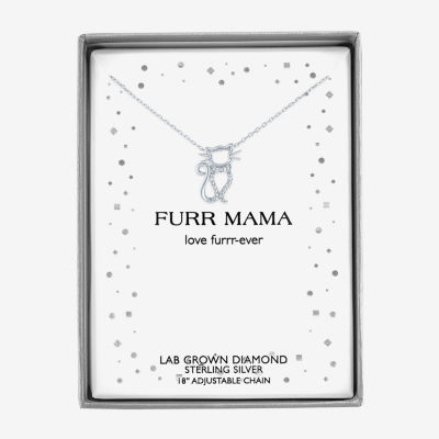 Diamond Accent (G-H Womens Diamond Accent Lab Grown White Diamond Accent Sterling Silver 16 Inch Pendant Necklace