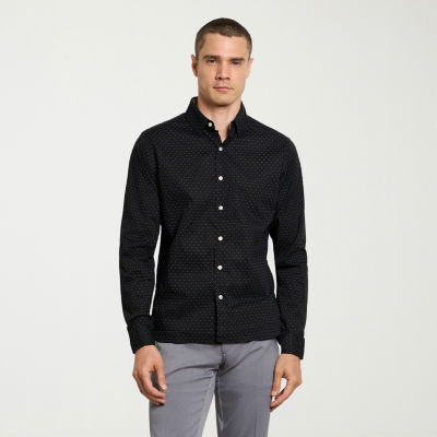 Van Heusen Everyday Defense Mens Long Sleeve Slim Fit Button-Down Shirt