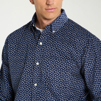 Van Heusen Weekend Mens Long Sleeve Regular Fit Wrinkle Free Button-Down Shirt