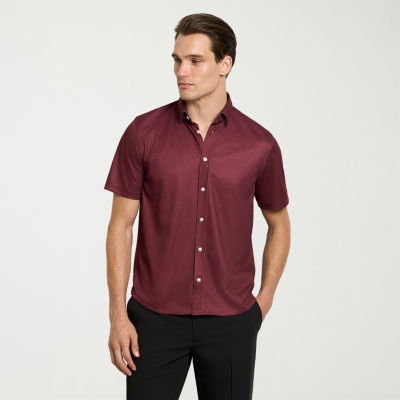 Van Heusen Performance Mens Short Sleeve Slim Fit Button-Down