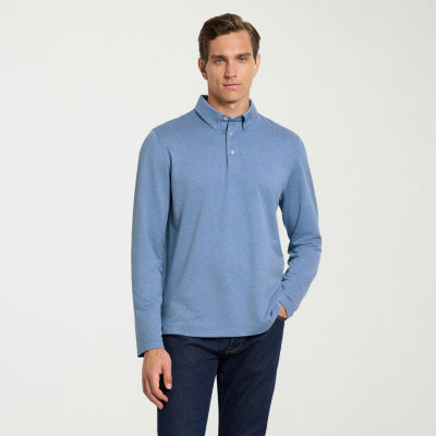 Van Heusen Performance Mens Regular Fit Long Sleeve Polo Shirt - JCPenney