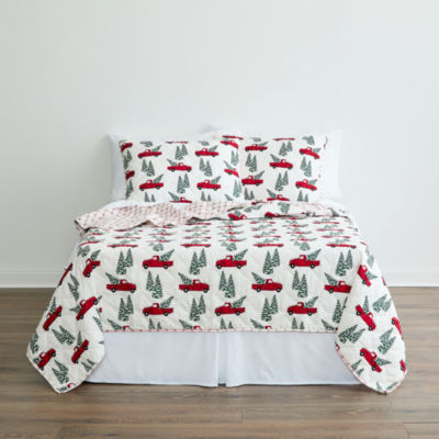 Brooklyn Loom Winter Truck 3-pc. Reversible Quilt Set