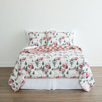 Brooklyn Loom Holiday Toile 3-pc. Reversible Quilt Set