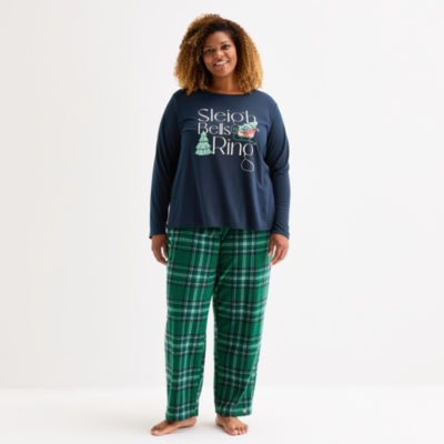 North Pole Trading Co. Womens Crew Neck Long Sleeve 2-pc. Matching Family Plus Pajama Sets
