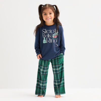 North Pole Trading Co. Sleigh Bells Ring Toddler Unisex Adaptive Easy-on + Easy-off Crew Neck Long Sleeve 2-pc. Matching Family Pajama Sets