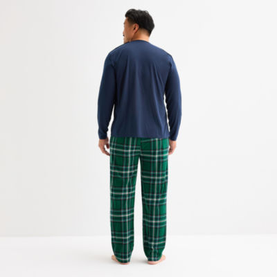North Pole Trading Co. Sleigh Bells Ring Mens Adaptive Easy-on + Easy-off Crew Neck Long Sleeve 2-pc. Matching Family Pajama Sets