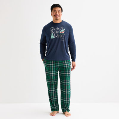 North Pole Trading Co. Mens Adaptive Easy-on + Easy-off Crew Neck Long Sleeve 2-pc. Pajama Sets