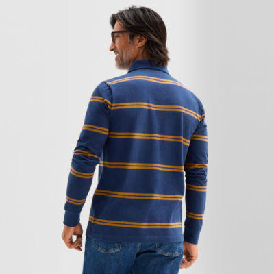St. John's Bay Super Soft Jersey Mens Classic Fit Long Sleeve Polo Shirt
