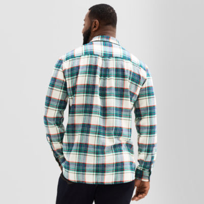 St. John's Bay Mens Long Sleeve Classic Fit Big and Tall Flannel Shirt