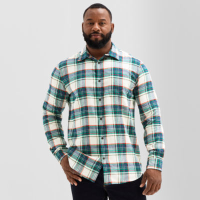 St. John's Bay Mens Long Sleeve Classic Fit Big and Tall Flannel Shirt