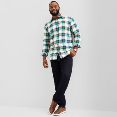 St. John's Bay Mens Long Sleeve Classic Fit Big and Tall Flannel Shirt