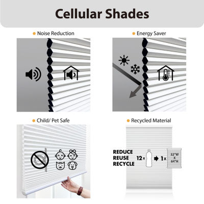 Eco Estates Honeycomb Cut-To-Width Cordless Light-Filtering Cellular Shade