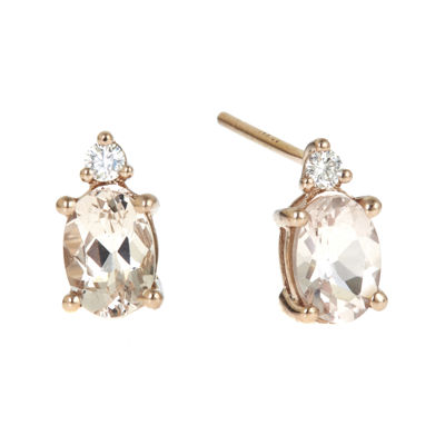 LIMITED QUANTITIES Genuine Morganite and Diamond-Accent Earrings, Color ...