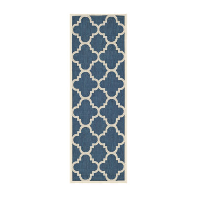 Safavieh Courtyard Collection Gina Geometric Indoor/Outdoor Runner Rug