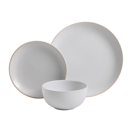 Gibson Rockaway White 12-pc. Stoneware Dinnerware Set, One Size, White