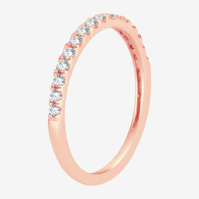 1/ CT. T.W. Mined White Diamond 10K Rose Gold Wedding Band