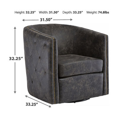 Signature Design by Ashley Brentlow  Living Room Collection Tufted Swivel Barrel Chair