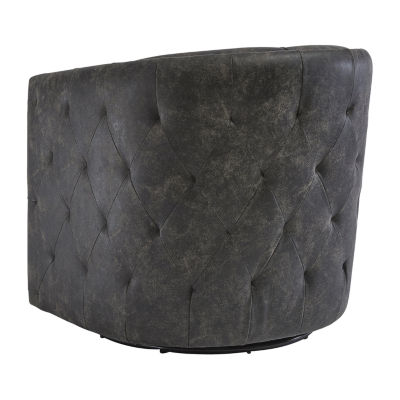 Signature Design by Ashley Brentlow  Living Room Collection Tufted Swivel Barrel Chair