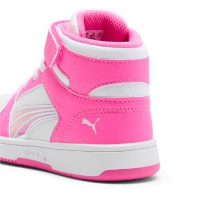 PUMA Rebound Layup Iridescent Little Girls Basketball Shoes