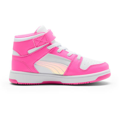 PUMA Rebound Layup Iridescent Little Girls Basketball Shoes