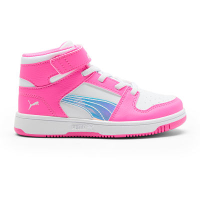 PUMA Rebound Layup Iridescent Little Girls Basketball Shoes