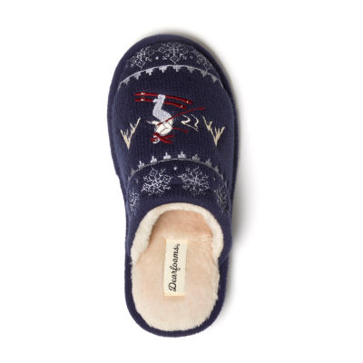 Dearfoams Novelty Knit Scuff With Eyemask Womens Slip-On Slippers