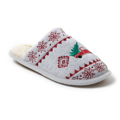 Dearfoams Holiday Novelty Scuff Womens Slip-On Slippers