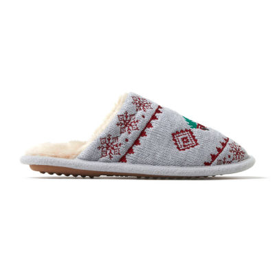 Dearfoams Novelty Knit Scuff With Eyemask Womens Slip-On Slippers