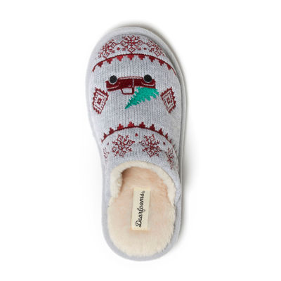 Dearfoams Novelty Knit Scuff With Eyemask Womens Slip-On Slippers