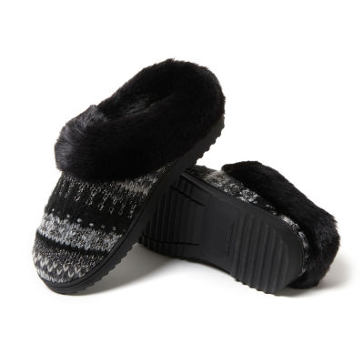 Dearfoams Hannah Festive Knit Womens Clog Slippers