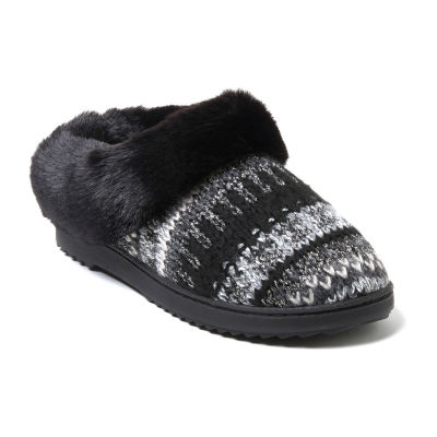 Dearfoams Hannah Festive Knit Womens Clog Slippers