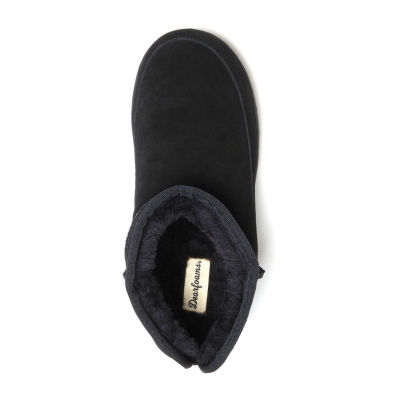 Dearfoams Gretchen Genuine Suede Mini Womens Bootie Slippers