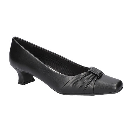 Easy Street Waive Womens Square Kitten Heel Pumps, 9 Medium, Black