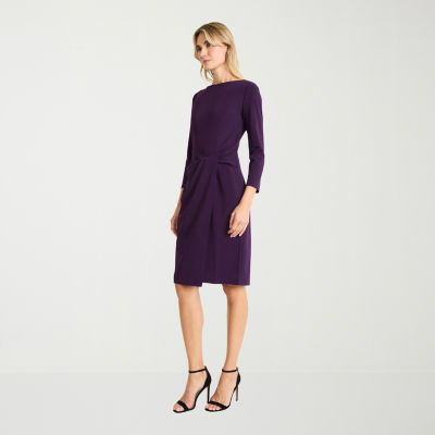 London Style Womens 3/4 Sleeve Sheath Dress