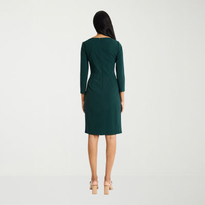 London Style Womens 3/4 Sleeve Sheath Dress