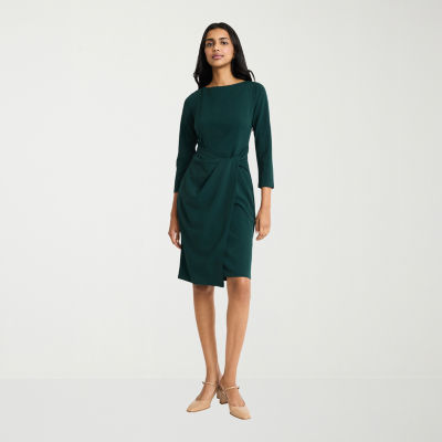 London Style Womens 3/4 Sleeve Sheath Dress