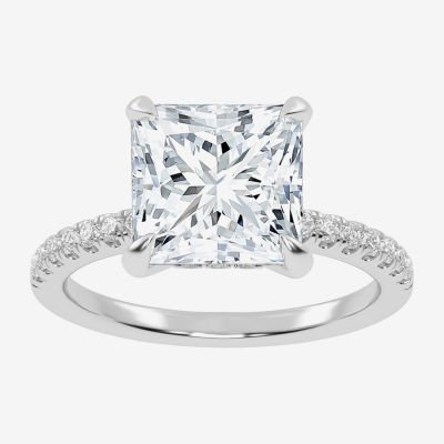(G-H / Si1-Si2) Womens 2 1/4 CT. T.W. Lab Grown White Diamond 14K White Gold Side Stone Engagement Ring