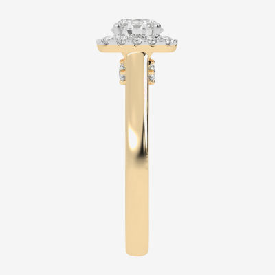 1 CT. T.W. Lab-Grown (G-H / SI1-SI2) Diamond Cushion Halo Engagement Ring in 10K Gold