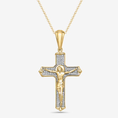 Womens / CT. T.W. Natural White Diamond Sterling Silver Cross Pendant Necklace