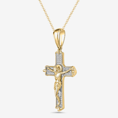 Womens / CT. T.W. Natural White Diamond Sterling Silver Cross Pendant Necklace