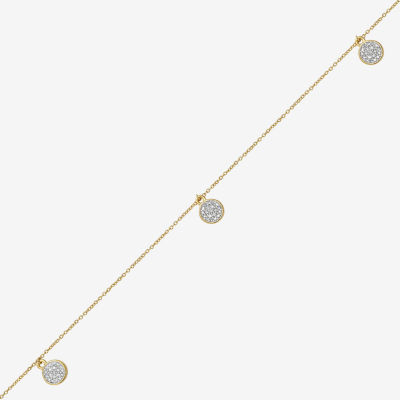 14K Gold Over Silver 10 Inch Solid Cable Star Ankle Bracelet