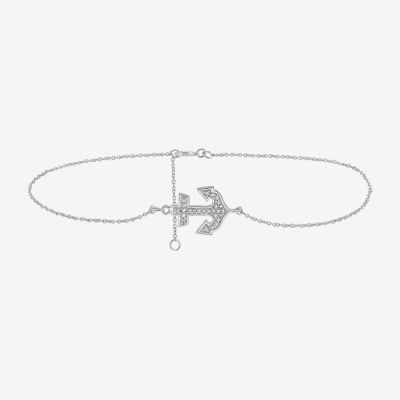 Sterling Silver 10 Inch Solid Cable Anchor Ankle Bracelet