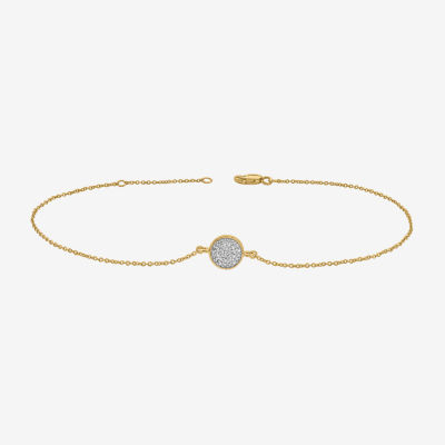 14K Gold Over Silver 10 Inch Solid Cable Round Ankle Bracelet