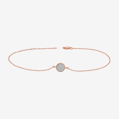 14K Rose Gold Over Silver 10 Inch Solid Cable Round Ankle Bracelet