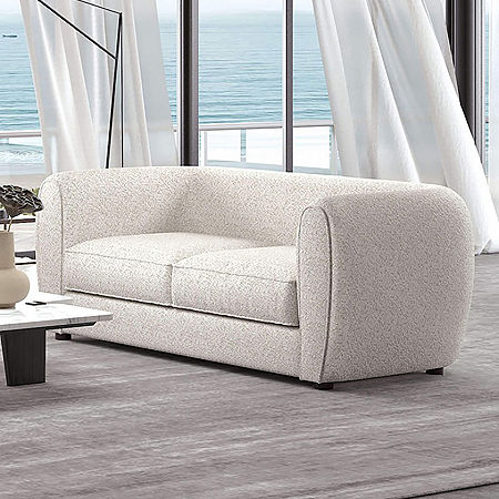 Katie Track-Arm Upholstered Loveseat, One Size, White